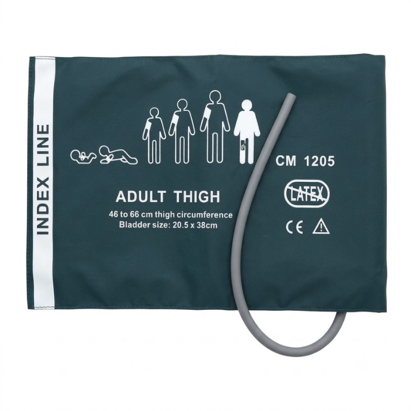 BRAZALETE REUSABLE NIBP ADULTO, 1 VIA, 46 CM X 66 CIRCUNFERENCIA DEL MUSLO, 20.5CMX38CM DE DIAMETRO