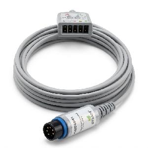 Cable de enl, ECG, 5 Deriv, defib, AHA/IEC, 2.7m, reutil,