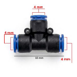 Conector neumático T de 4mm