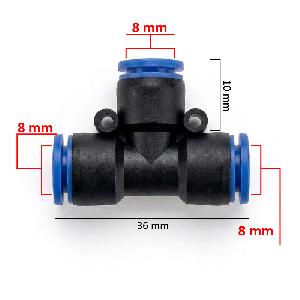 Conector neumático T de 8mm