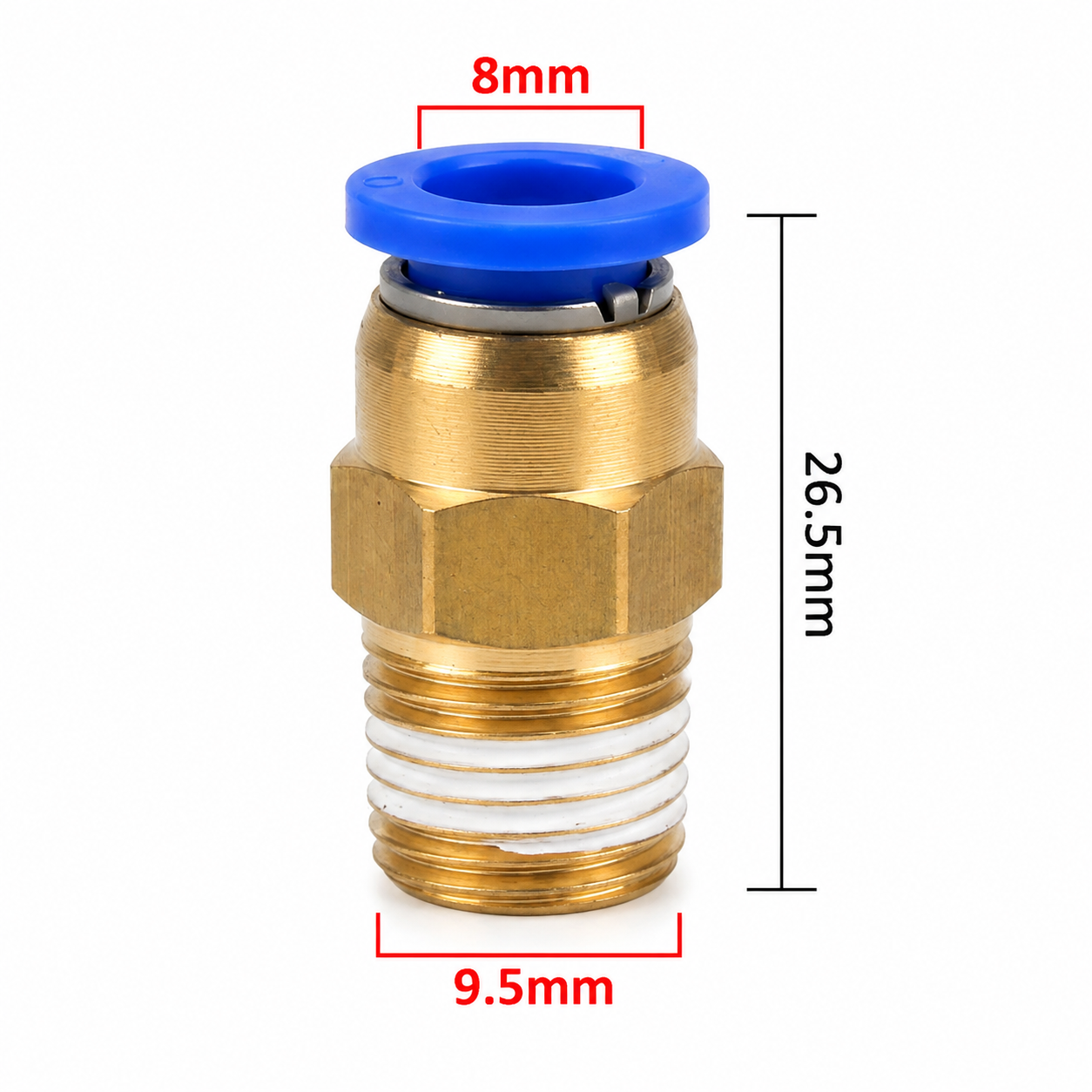 Racor para manguera de 8mm con rosca de 1/8