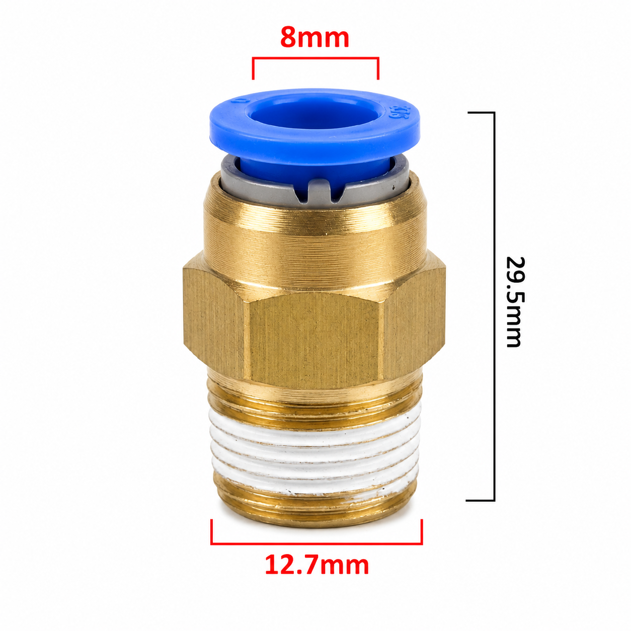 Racor para manguera de 8mm con rosca de 1/4