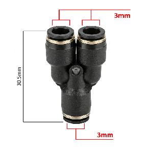 Conector neumático Y de 3mm