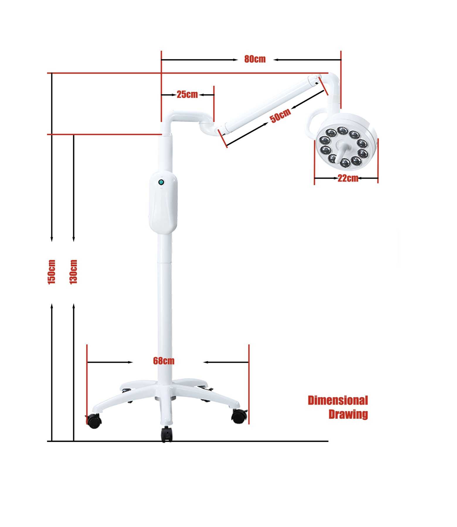 Lámpara de operación móvil led sin sombreado - Imagen 2