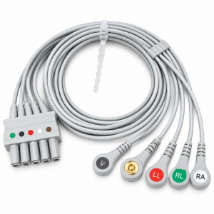 CABLE DE ELECTRODO ECG SNAP DE 5 DERIVACIONES PARA DESFRIBILADOR